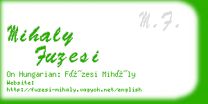 mihaly fuzesi business card